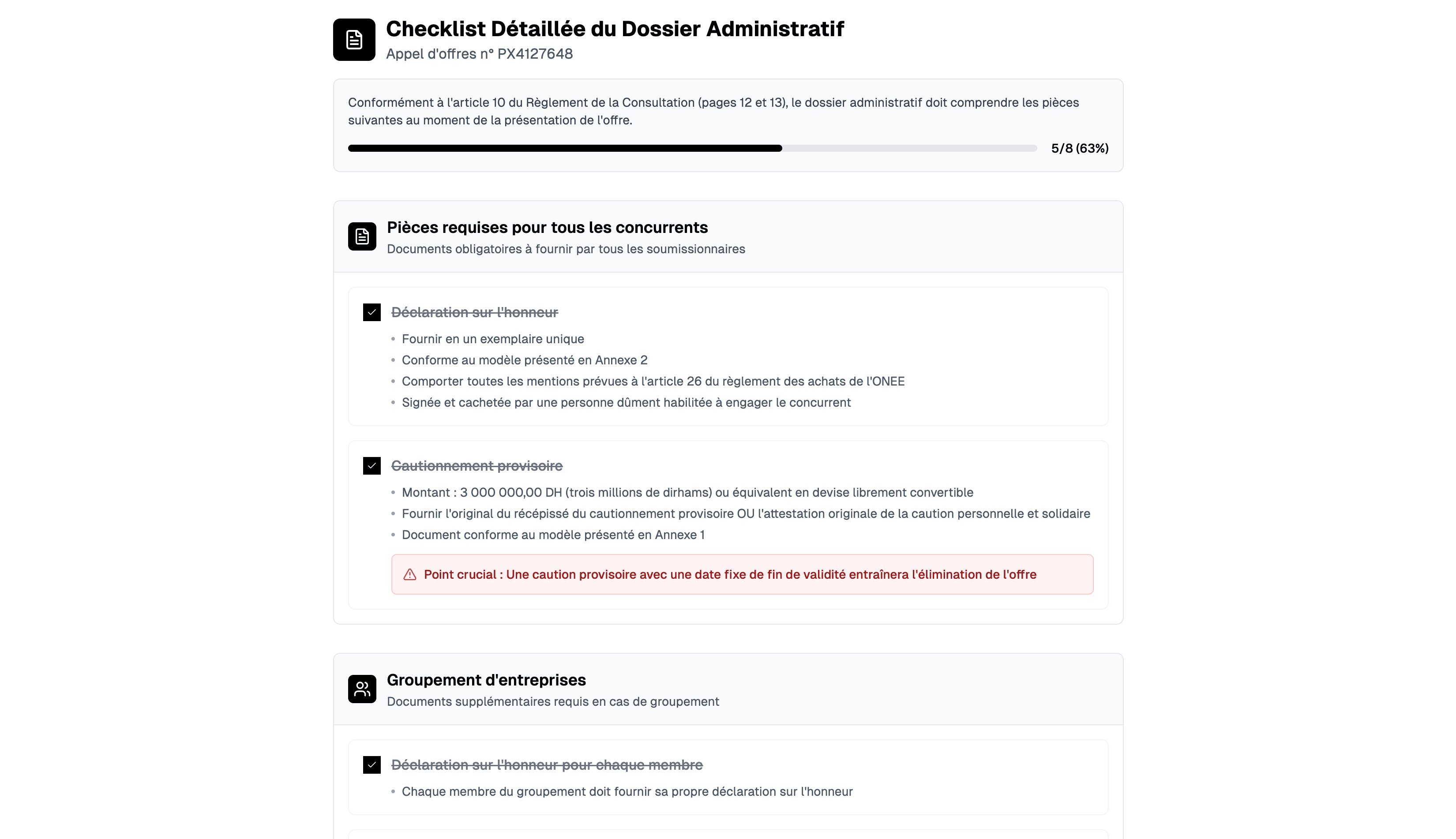 Checklist